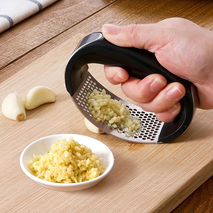 Stainless Steel Garlic Press Rocker, Garlic Mincer Garlic Crusher, Manual Minced Garlic Chopped Garlic Tool, Garlic Crusher, Professional Garlic Mincer And Crusher Kitchen Gadgets