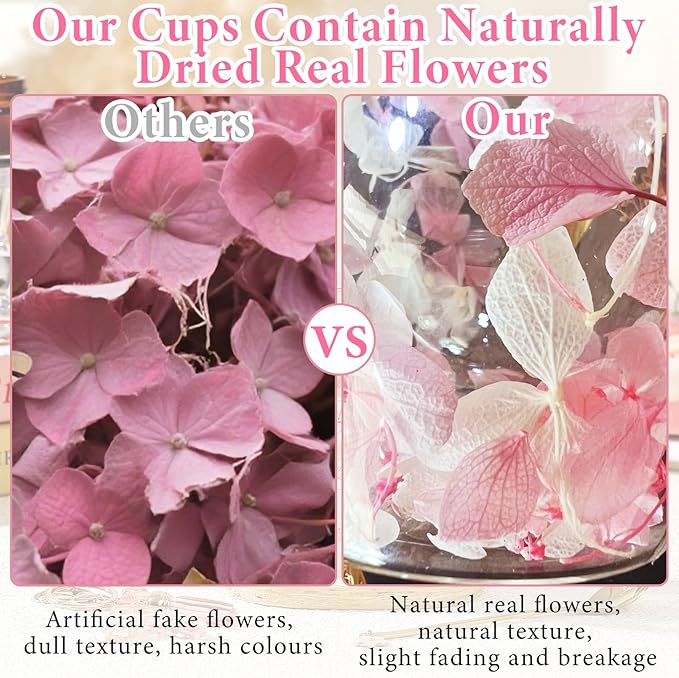 Personalized Gifts for Women Flower Glass Coffee Mug Initial Tea Cup Monogrammed Customized Bridesmaid Bride Wedding Gifts Graduation Gifts Valentine Mother's Day Birthday Christmas Gift (T)