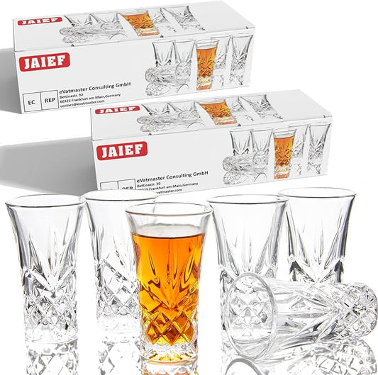 JAIEF Tequila Glasses Heavy Base Shot Glass Cordial Glasses 2 OZ (12)