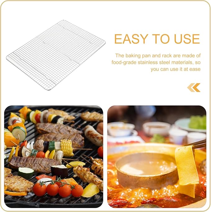 jojofuny Baking Cooling Rack Large Stainless Steel Wire Rack Oven Safe for Bread Cake Cookies Cooking and Grilling