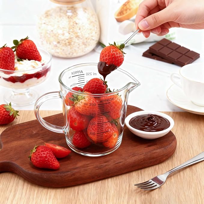 250ml/1 Cup Measuring Cup,High Borosilicate Glass Measuring Cups Liquid for Kitchen,Restaurant (250ml)