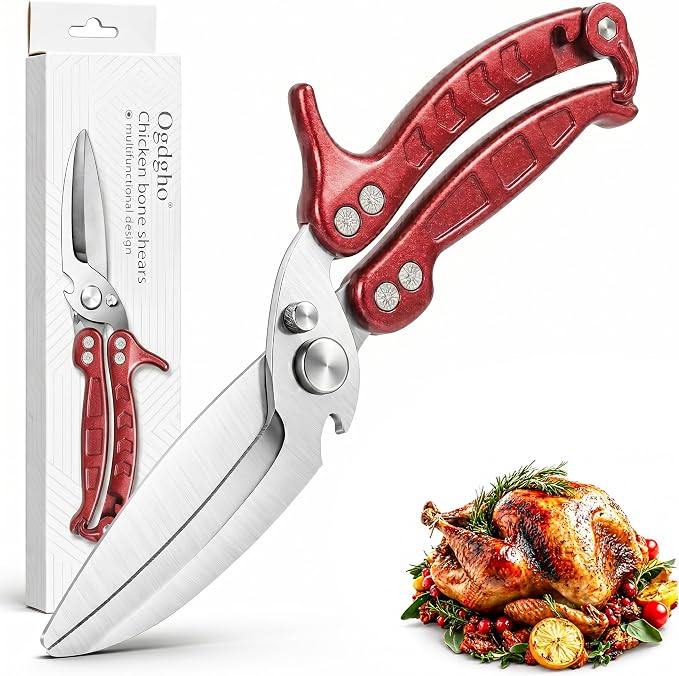 Kitchen Scissors All Purpose, Stainless Steel Heavy Duty Kitchen Shears for Cutting Food-Chicken,Meat,Poultry,Bone,Turkey Multifunctional Kitchen Scissors With Satety Lock
