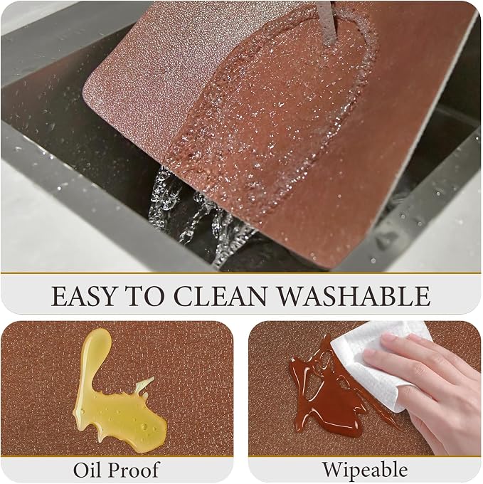 Vinyl Placemats Set of 4-12x17 Inch - Heat Resistant Washable Place Mats Waterproof Non-Slip Wipeable Table Mats for Dining Table Decor, Indoor/Outdoor Plastic Mat