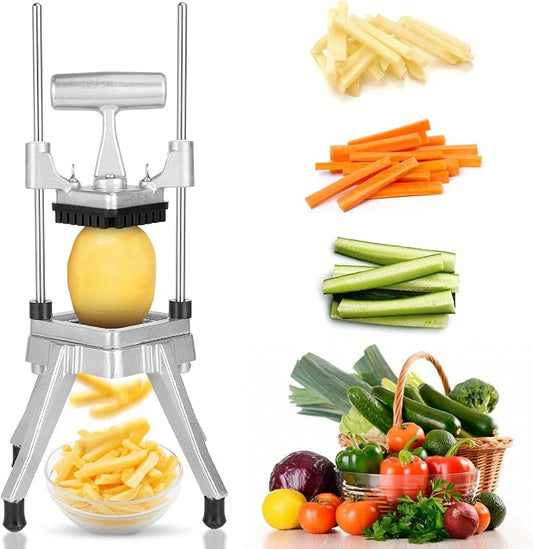 WICHEMI Commercial Vegetable Chopper Fruit Dicer Stainless Food Cutter 1/4" | Commercial Onion Chopper, Stainless Steel Vegetable Fruit Cutter Machine, Manual Food Chopper, For Home Or Commercial Use