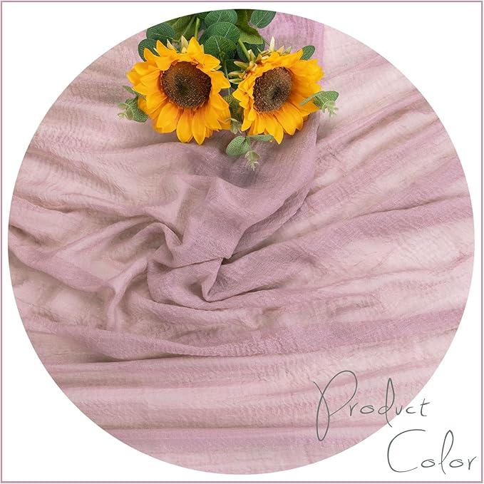 13ft Dusty Pink Cheesecloth Table Runner 35x157 Inches Boho Gauze Cheese Cloth Table Runner for Wedding Baby Bridal Shower Party Decorations
