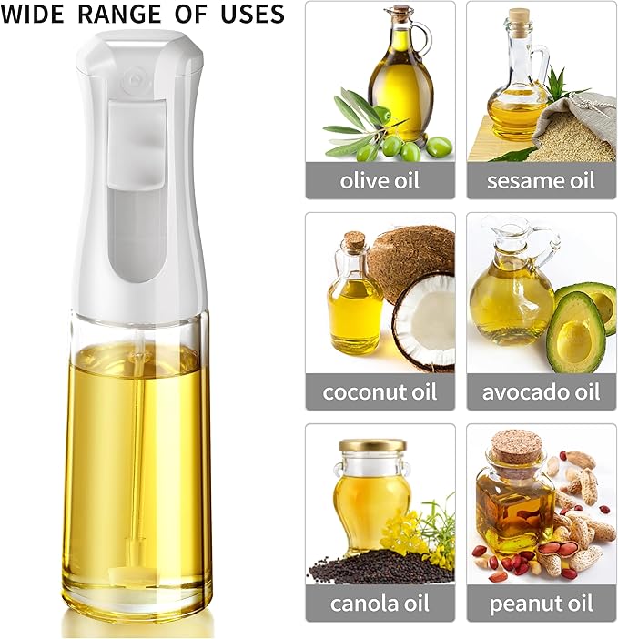 Oil Sprayer for Cooking- 200ml Glass Olive Oil Sprayer Mister, Olive Oil Spray Bottle, Kitchen Gadgets Accessories for Air Fryer, Canola Oil Spritzer, Widely Used for Salad Making, Baking, Frying,BBQ4