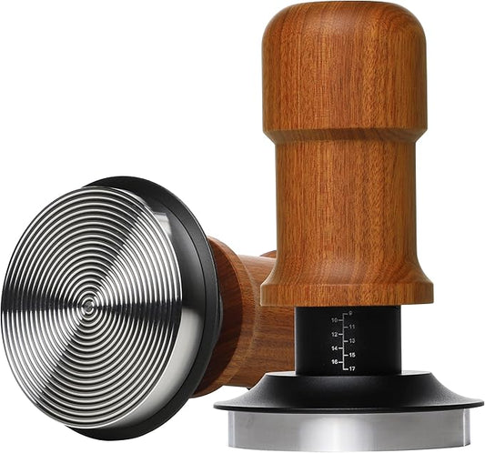 53.3mm Espresso Tamper,Premium Barista Coffee Tamper with Constant 30lb Calibrated Spring Loaded,Stainless Steel Base and Mahogany Hand,Fits for All 53mm54mm Portafilters,Espresso Accessories