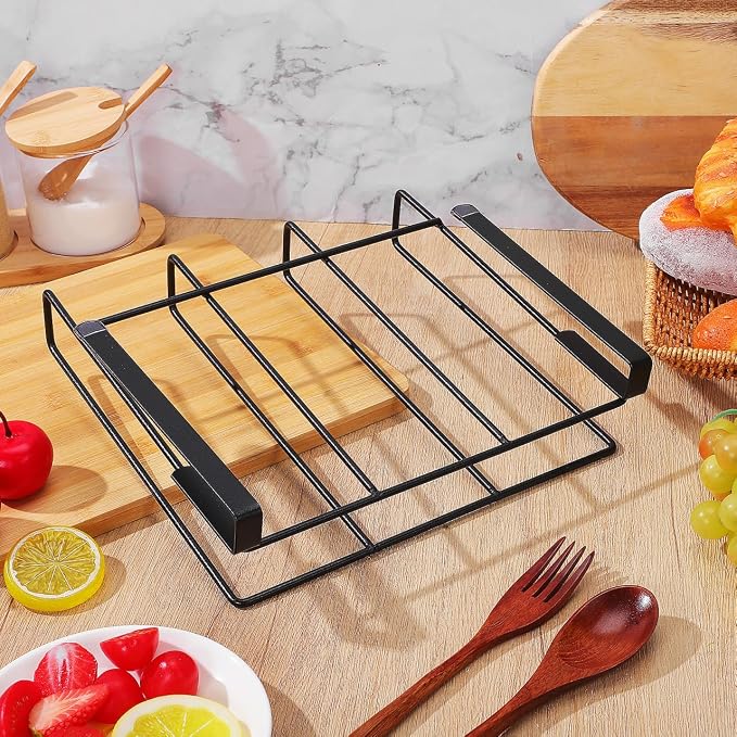 Hanging Cutting Board Rack Cabinet Organizer Metal Holder for Kitchen Supplies Storage with Pot Lid and Mug Space 10.23X9.84X2.75 Inch