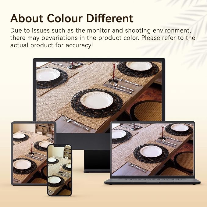 AHHFSMEI Paper Braided Round Placemats Set of 12 Natural Non-Slip Heat Resistant Table Mats for Dining Tables Woven Indoor & Outdoor Place mats(Black,12)