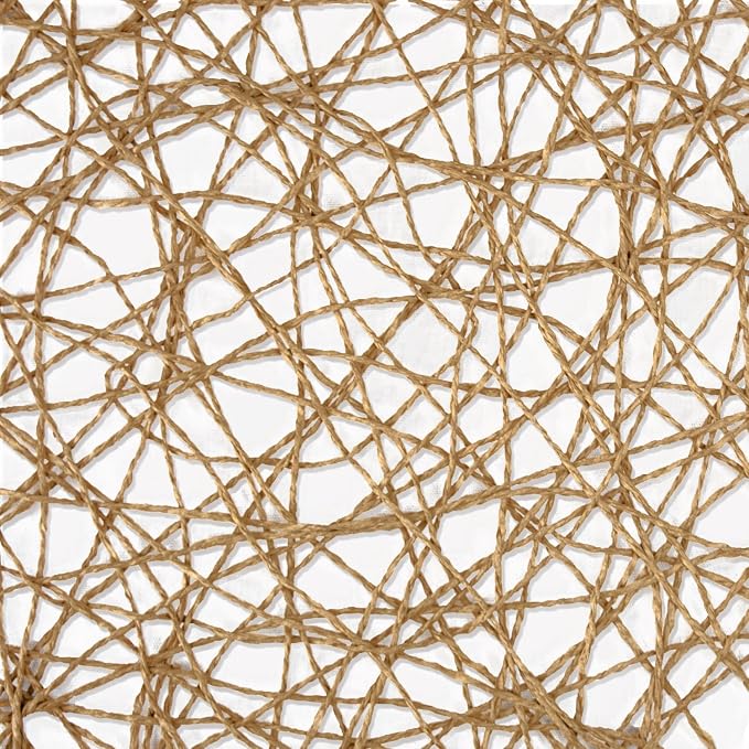 DII Woven Paper Tabletop Collection Holiday or Event Décor, Round Placemat Set, 15" Dia, Taupe, 6, Piece