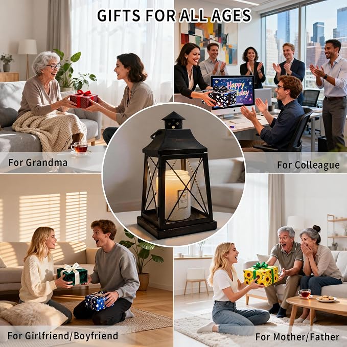 2026 New Candle Warmer Lamp with Timer,Compatible with 3 Wick Candles Jars,Vintage Candle Warmer Lantern Lamp,Dimmable Farmhouse Candle Lamp Warmer,Fully Enclosed and Hanging Up Designed