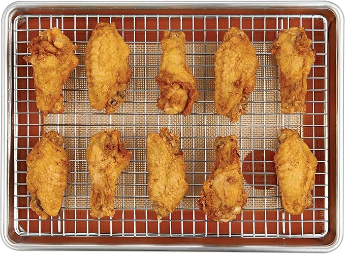 Mrs. Anderson's Baking Professional Cooling Rack, Heavy Duty Steel, Fits Quarter-Size Sheet Pans, 12 x 8.5 x 0.5-Inches