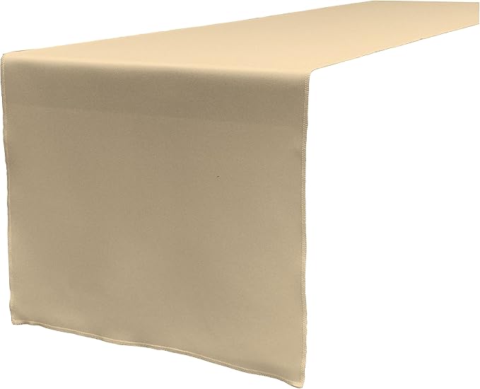 LA Linen Polyester Poplin Table Runner 14 by 108-Inch, Khaki