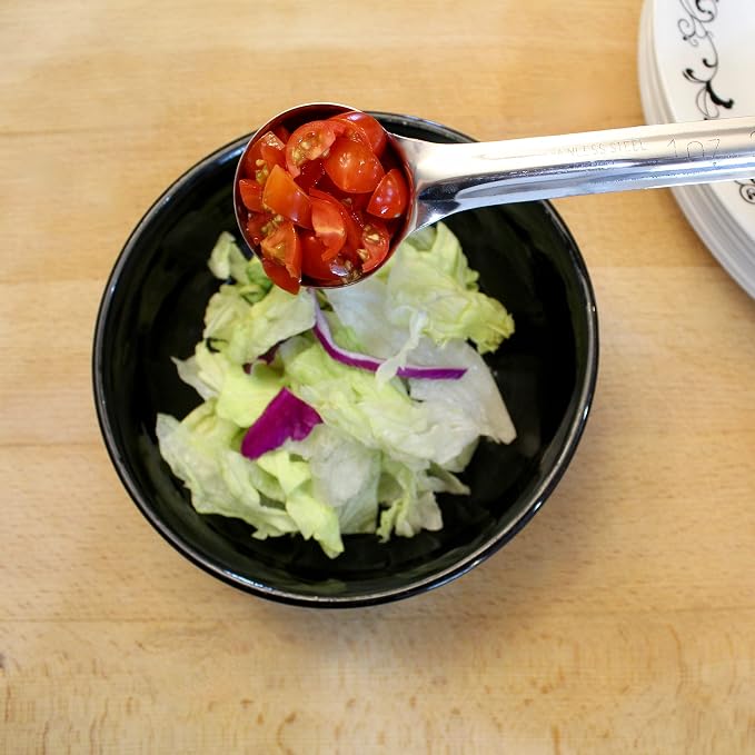 1 oz Slotted Stainless Steel Portion Control Ladle Spoon | Commercial-Grade Spoodle for Portioning & Draining - Pasta, Veggies & Buffet Service. Color-Coded by Size. Dishwasher Safe.