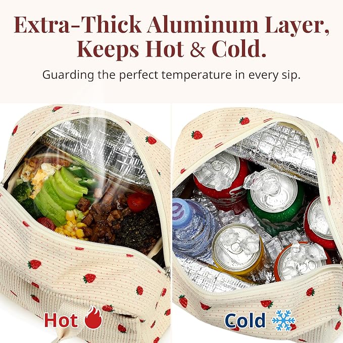 LOVELYWIND Lunch Box for Women Cute Lunch Bags for Women Lunch Tote Bags Reusable Insulated Lunch Box Large Capacity Reusable Insulated Cooler for Work or Travel Gifts or Beach