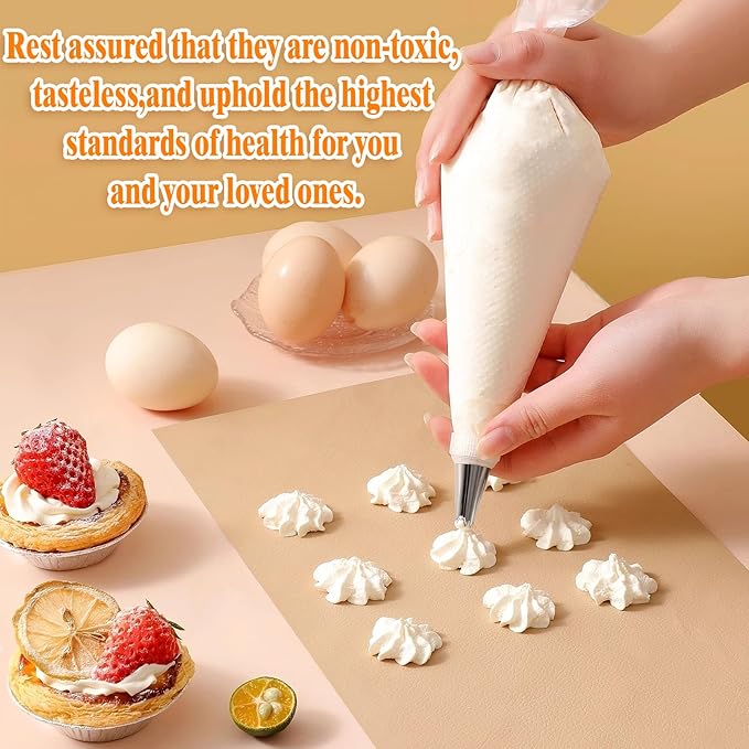 Piping Bags, Piping Bags Disposable Thickend, Large Piping Bags for Cake Decorating, Icing, Buttercream, Baking, and Cooking (16 Inches 500Pcs)
