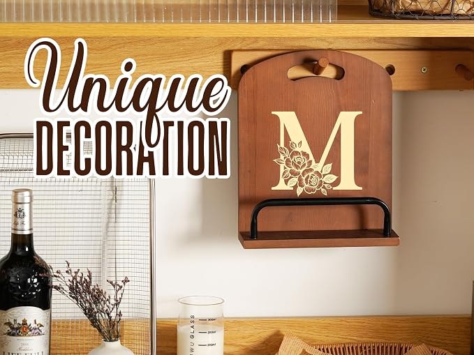 INNObeta Cookbook Stand for Kitchen Counter, Adjustable Tablet Recipe Book Holder, Perfect Gifts for Women, Mom, Grandma on Birthday, Unique Kitchen Decor, Initial M