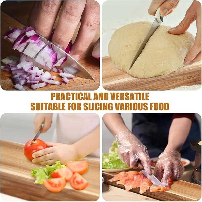 Patelai 6 Pcs Cutting Board Set with Handles 21.5 x 8.75 Inch Laser Engraving Wooden Charcuterie Kitchen Plain Serving Chopping Board Bulk for DIY Housewarming