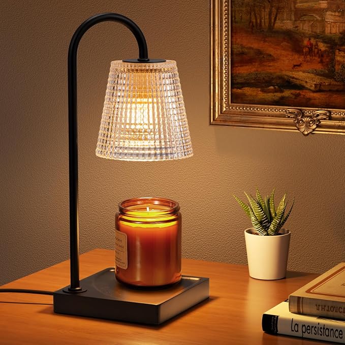 Hong-in Black Candle Warmer Lamp with Timer-Electric Candle Lamp Warmer,Dimmable Candle Warmers for Jar Candles,New Mom Gifts & Birthday Gifts for Women
