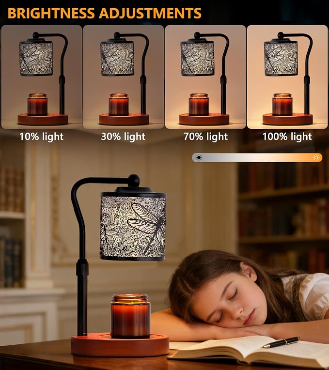 Candle Warmer Lamp with Timer, Dragonfly Candle Warmer Lamp with Jar Candles,Wax Melt Warmer for Housewarming Gift, Birthday Mother's Day Valentines Gifts for Women,Mom,Sister,Bedroom Home Decor