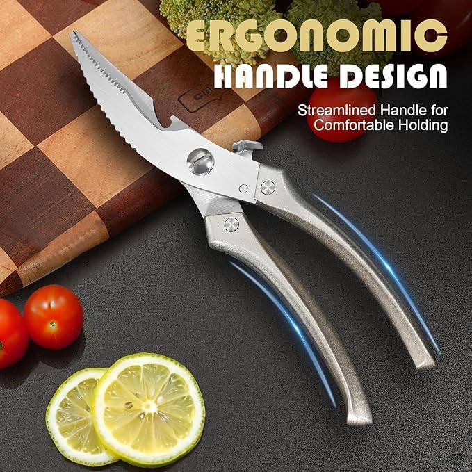 Huusk Kitchen Scissors Set, Poultry Shears Heavy Duty with Spring Loaded, Kitchen Meat Scissors All Purpose for Food, Chicken, Fish