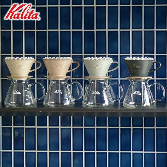 Carita Kalita Coffee Dripper Mino Ware High Heat Retention Pottery for 1 to 2 People, DACHI & KalitaMI 155, Sand Black #01107, Wave Series, Made in Japan, Drip Equipment, For 1 Person