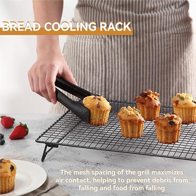 Cooling Rack with Legs, Nonstick Collapsible Wire Rack Stackable Cooling Grid Cookie Wire Grid with Folding Leg for Cooking, Baking, Roasting, Drying Cookie Cake Pizza