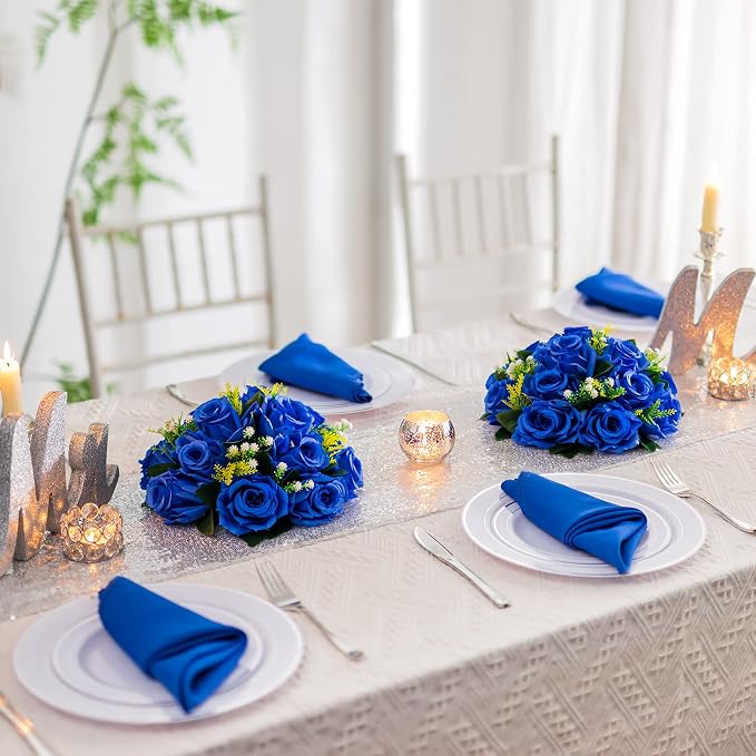 Flower Centerpieces for Wedding Tables: Wedding Table Decorations Royal Blue Flower Balls Centerpieces for Engagement Cerebration Party Center Pieces 10 Packs