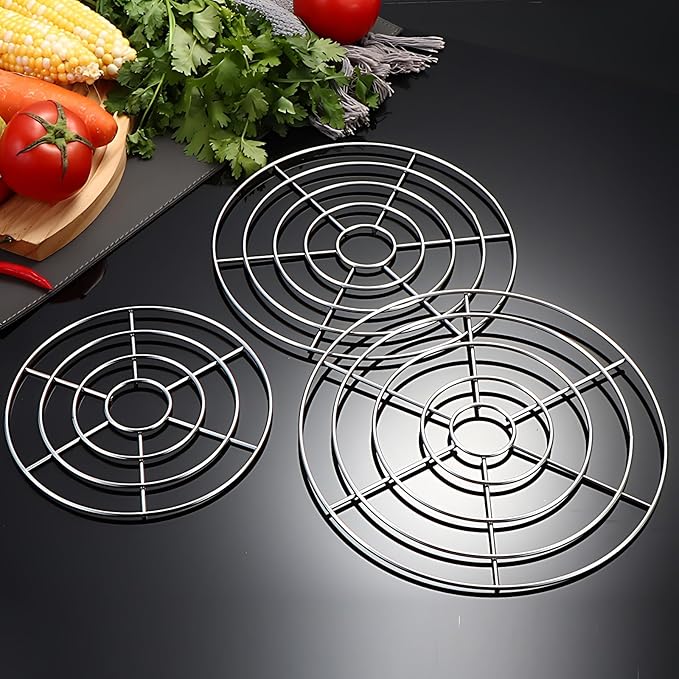 Dia 10.8" Round Cooking Rack Set of 2 Stainless Steel Steamer Rack Grilling Rack Canning Rack Cooling Rack for Baking Canning Cooking (1 PCS,11"/28cm)