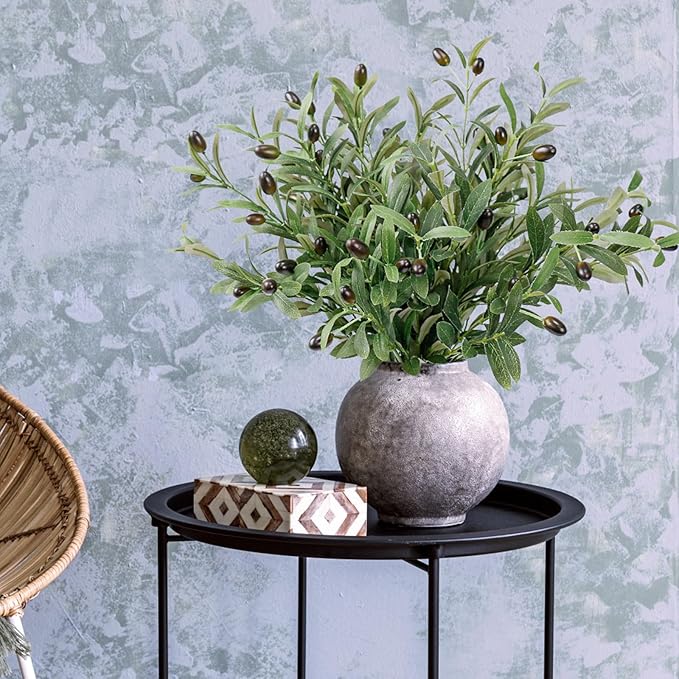 Leftover 12PCS 18Inch Faux Olive Branches for Vase,Artificia Tree Branches,Fake Plants,Greenery Stems,Eucalyptus Stems,Green Leaves for Centerpieces Decoration,Home Decor,Coffee Table Decor