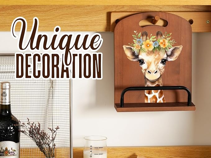 INNObeta Cookbook Stand for Kitchen Counter, Adjustable Tablet Recipe Book Holder, Perfect Gifts for Women, Mom, Grandma on Birthday, Unique Kitchen Decor, Giraffe