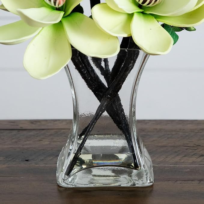 Nearly Natural 4534-WH Magnolia Arrangement with Vase,White