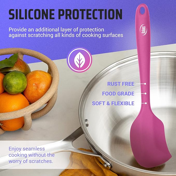 Kaluns 24 Pcs Silicone Cooking Utensils Set - Can Opener, Masher, Turner, Spatula, 446F Heat Resistant, Non-Stick, Premium Silicone & Stainless Steel
