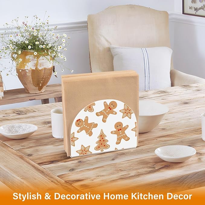 Acrylic Fall Napkin Holder for Table Kitchen Christmas Gingerbread Cocktail Dinner Napkin Holders Paper Towel Dispenser Countertop Modern Home Decor