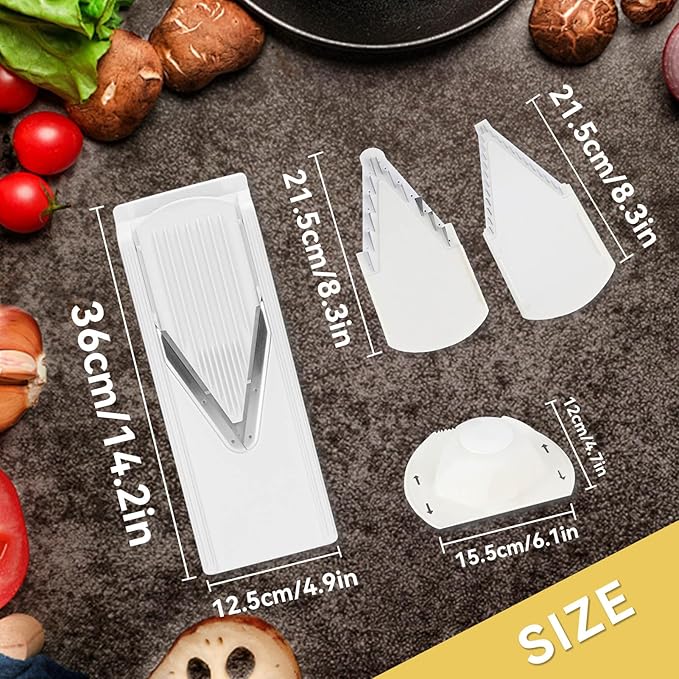 Mandoline Slicer, Adjustable Handheld Mandoline Slicer Stainless Steel Blade Vegetable Cutter for Fruits and Vegetables