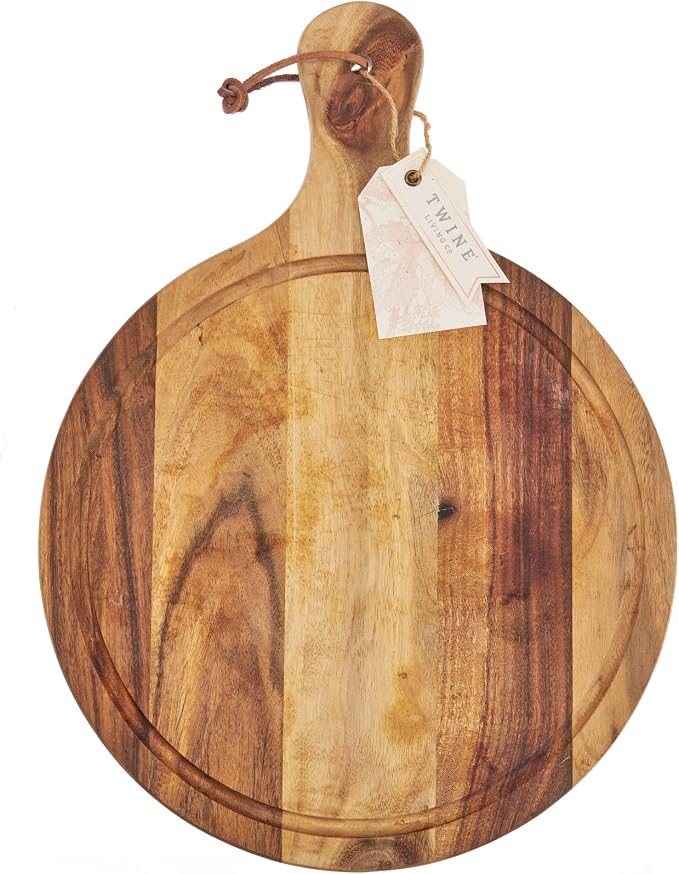 Twine Country Home Acacia Wood Cheese Board Paddle, Acacia Wood Charcuterie Board, 15.8" by 11.9", Gourmet Gift Set