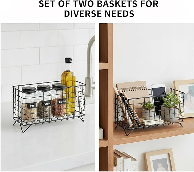TOPZEA 2 Pack Coffee Pod Holder, Metal Large Capacity K Cups Containers, Espresso Pods Coffee Capsule Organizer Compact Wire Storage Baskets for Kitchen Counter, Pantry, Bar Station Accessories