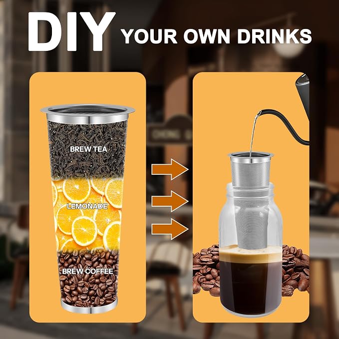 Cold Brew Coffee Filter for Wide Mouth Mason Jar, 304 Stainless Steel Filter Ultra Fine Mesh for Cold Brew, Iced Coffee and Iced Tea 2 Quart Wide Mouth Mason Jars
