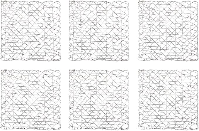 DII Woven Paper Tabletop Collection Holiday or Event Decor, Square Placemat Set, 16x16, Silver, 6, Piece