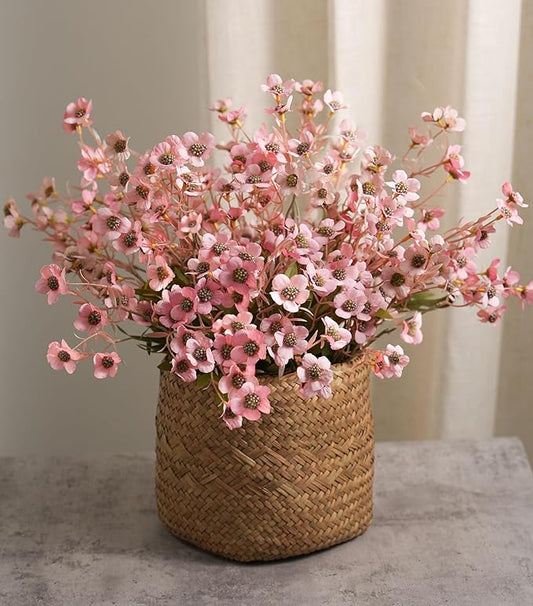 florisso Artificial Wild Flowers Indoor, 12 Pcs Long Stems Fake Flowers Pink Silk Faux Flowers for Vase Filler Table Centerpiece Floral Arrangement Home Decor, Pink