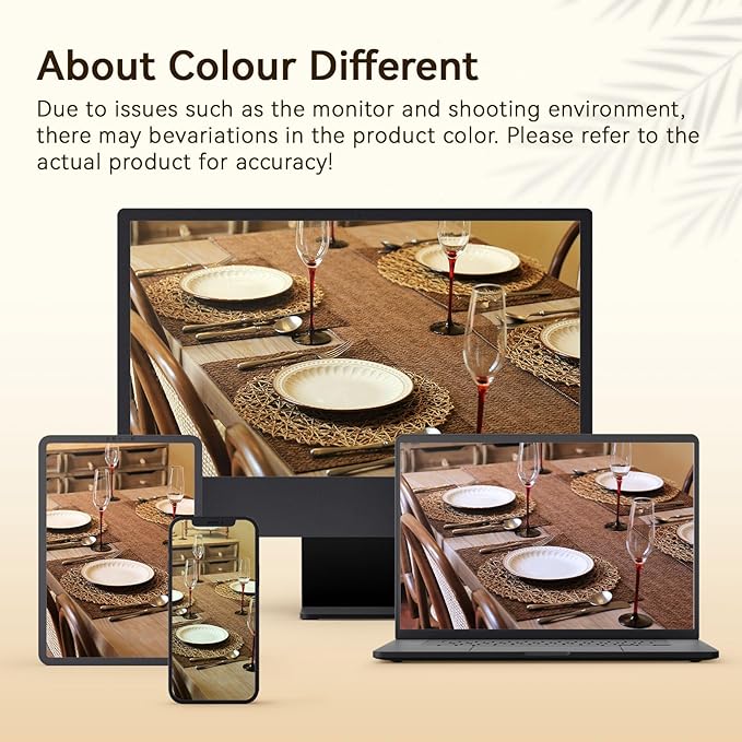 AHHFSMEI Paper Braided Round Placemats Set of 8 Natural Non-Slip Heat Resistant Table Mats for Dining Tables Woven Indoor & Outdoor Place mats(Brown,8)