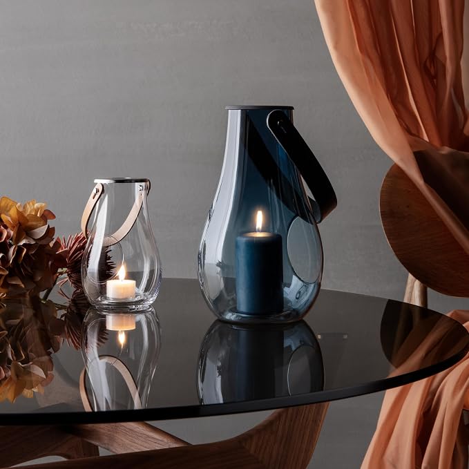 Holmegaard Design with Light Lantern, Clear, 6.5" H x 4.1" D, Designed by Maria Berntsen, Gift Box Included