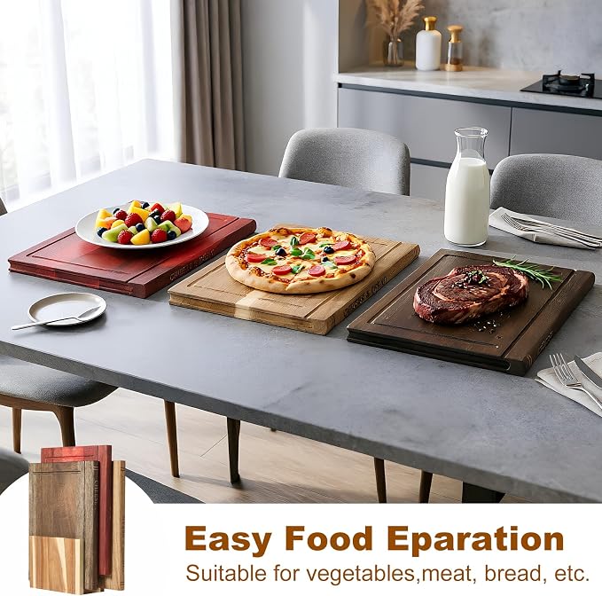 Book Cutting Boards Set,Wood Book Style Cutting Boards With Stand,Wooden Cutting Boards That Look Like Books For Kitchen