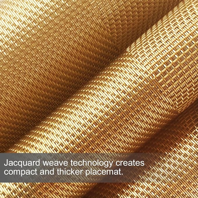 Trophable Placemats Set of 6 Table Placemats Heat Resistant Woven Placemats | Washable PVC Place Mats Woven Vinyl Placemats Non-Slip Stain Resistant Kitchen Table Placemats Easy to Clean