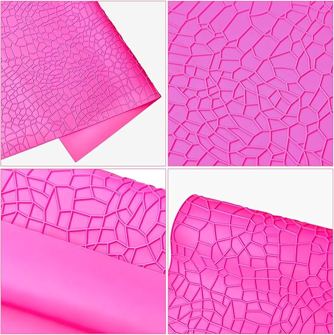 Silicone Cake Fondant Mat, Crocodile Alligator Pattern Impression Lace Mold (22 x 14 inches, Pink Crocodile)