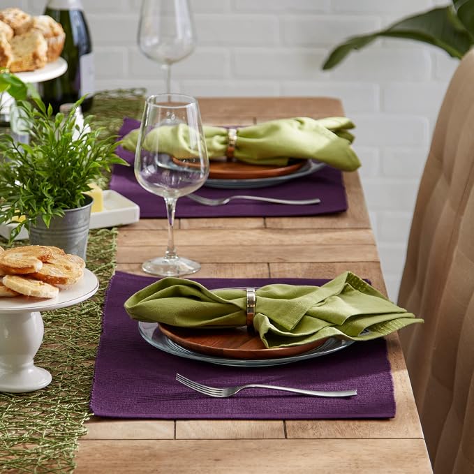 DII Ribbed, Placemat Set, Eggplant 6 Count, CAMZ33242