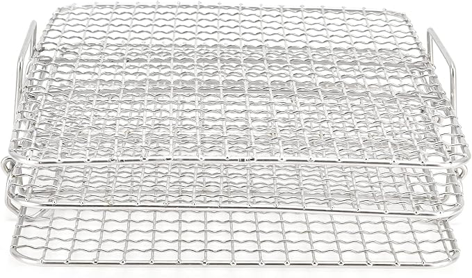 3 - Tier Stainless Steel Cooling Rack Set, Baking and Roasting Rack for AG300 AG400 Air Fryer Oven, Multi - Layer Stackable Grilling Rack with Elevated Feet for