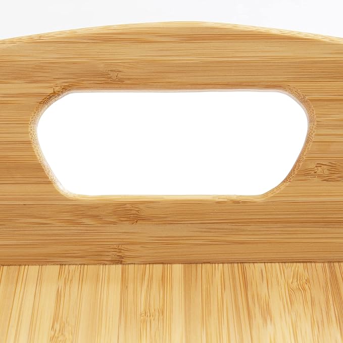 Totally Bamboo Butler's Serving Tray with Handles, Decorative Tray for Ottoman or Coffee Table, 23" x 15"
