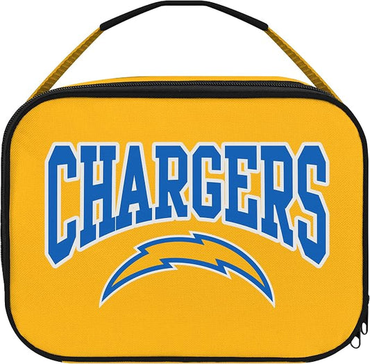 FOCO NFL Unisex-Adult Officially Licensed Wordmark Team Color Big Logo Football Zip Closure 7L Lunch Bag - Los Angeles Chargers