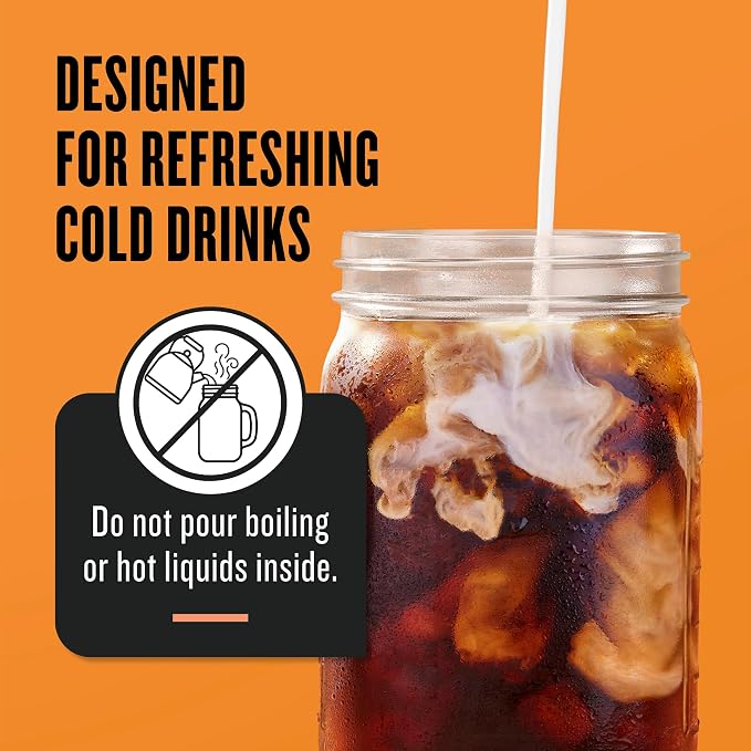 County Line Kitchen Glass Mason Jar Pitcher with Lid - Wide Mouth, 2 Quart (64 oz) - Heavy Duty, Leak Proof - Sun & Iced Tea Pitcher, Cold Brew Coffee, Breast Milk Storage, Water - Black